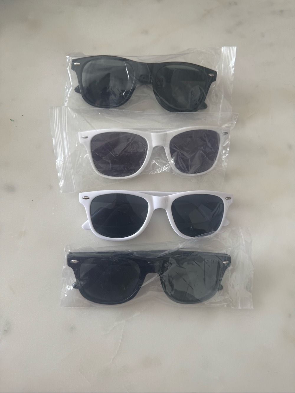 Classic Wayfarer Sunglasses - Black & White Mix (4 Pack)